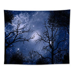 tapisserie forêt nocturne étoiles aurora borealis bleu noir blanc vertical maison chambre decoration