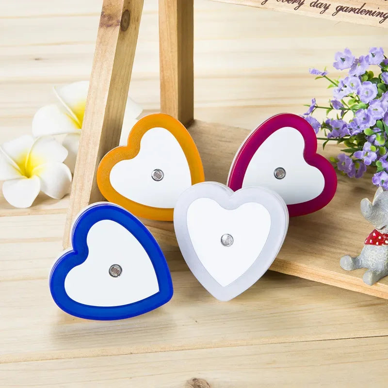 veilleuse nuit led coeur blanc bleu orange rose adhésive moderne chambre bébééconomieénergie