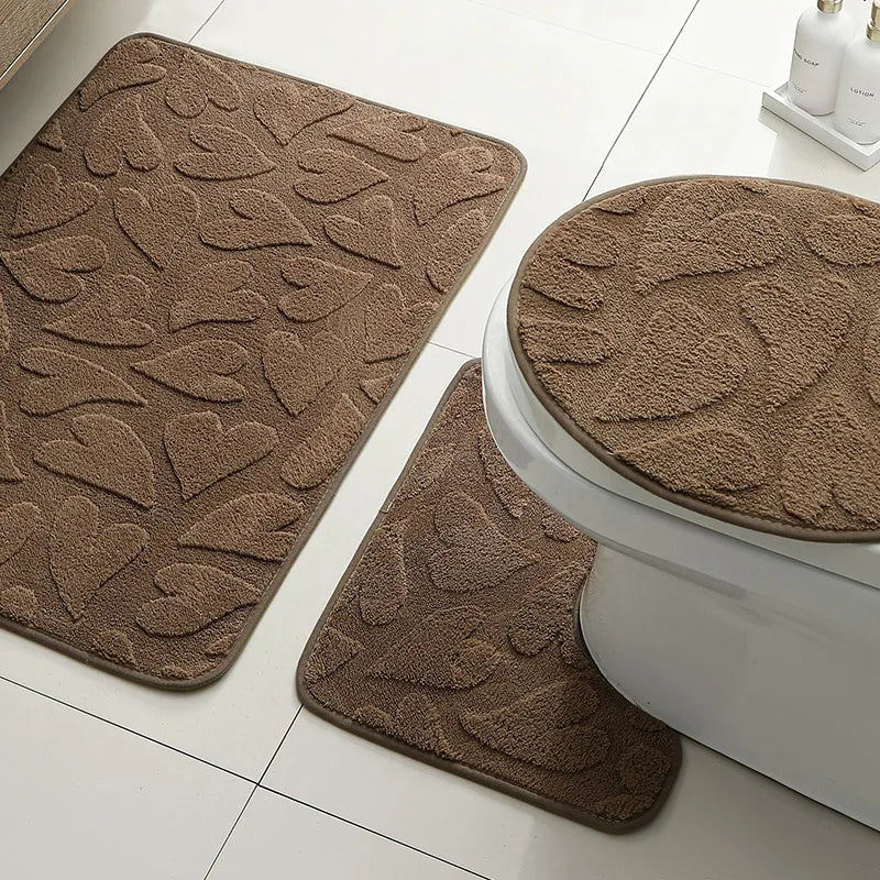 tapis bain moderne beige motif feuilles respectueux environnement adhésif doux salon chambre