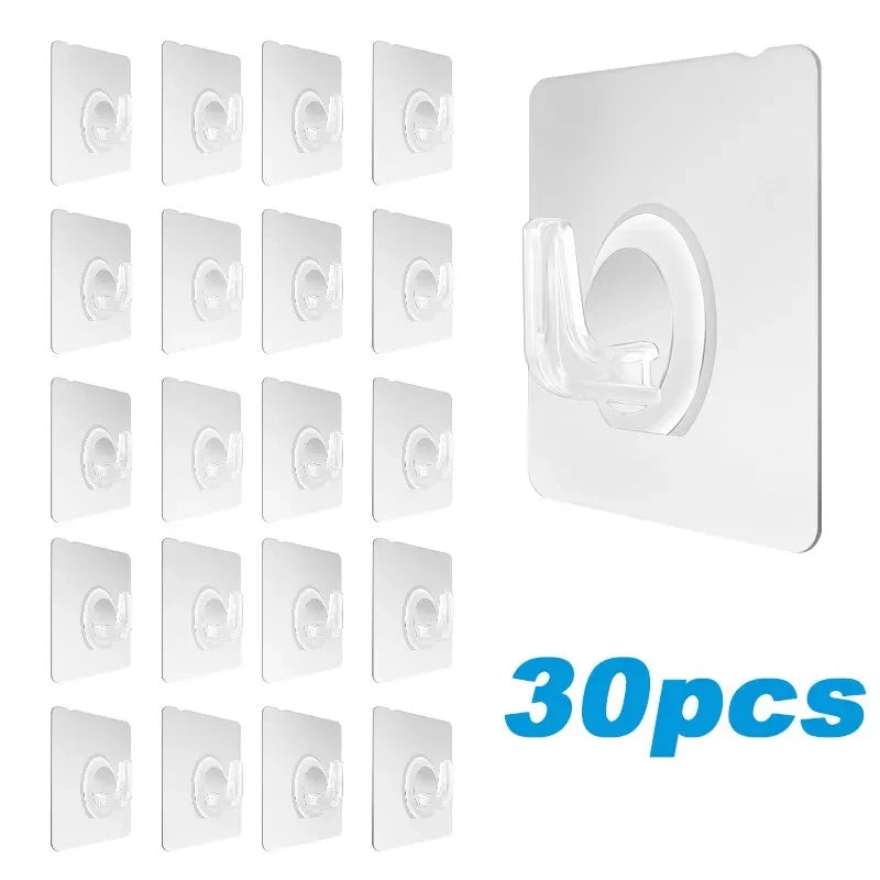 crochet mural transparent pvc adhésif moderne fixations murales accessoires salle bains cuisine multiples utilisation