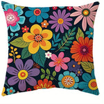 taies d'oreiller motif floral multicolore moderne housse coussin polyester peacheskin zipper 40x40cm 45x45cm 50x50cm