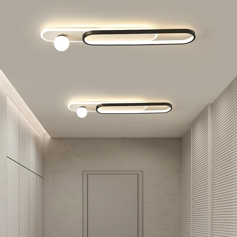 lampe couloir moderne blanc noir doré sans télécommande opacité contemporaine aluminium monté surface