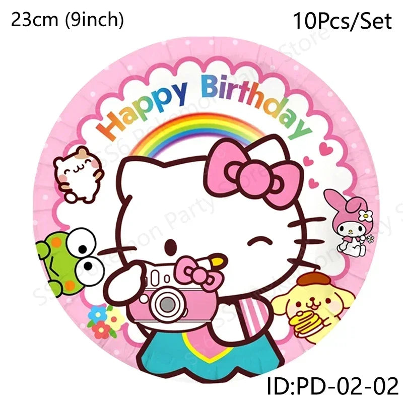 Assiette Hello Kitty rose
