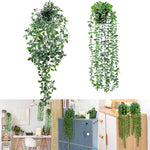 Guirlande artificielle vigne soie moderne vert feuilles régulières accrochable inclusion extérieure intérieure exposition chambre