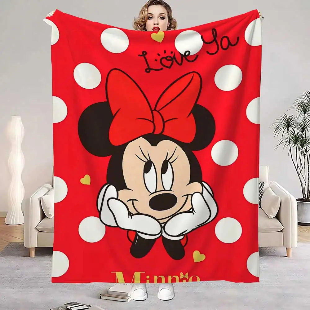 couverture polaire mickey mouse motif pois moderne hiver rouge blanche noire chambre enfants douce