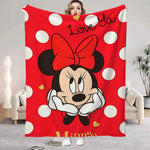 couverture polaire mickey mouse motif pois moderne hiver rouge blanche noire chambre enfants douce