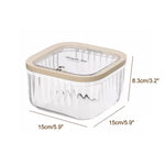 bac glace transparent moderne rayures verticales rangement 15x15x8.3 cm