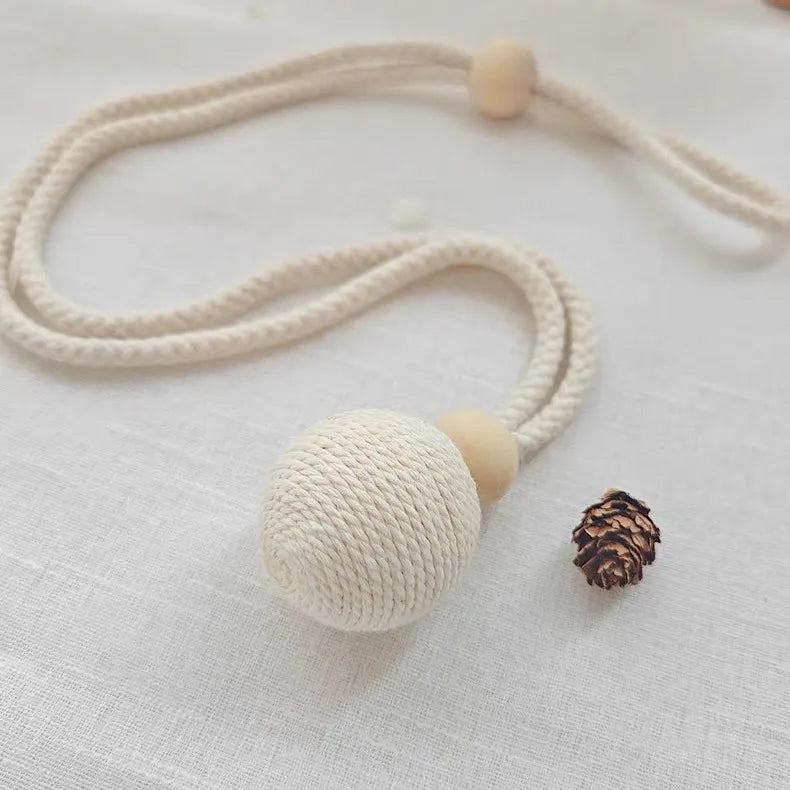 boucle rideau corde tressée coton blanc cassé moderne rustique fixe rideau transparent
