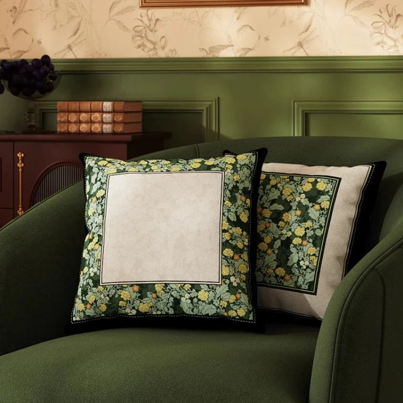 housse coussin motif floral peluche carré décoration maison lit salon voiture chambre coucher