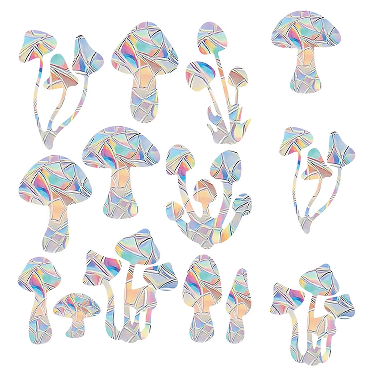 sticker decoratif multicolore geometrique moderne adhesif coeurs papillons champignons feuilles lune echangable fenetre maison