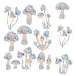 sticker decoratif multicolore geometrique moderne adhesif coeurs papillons champignons feuilles lune echangable fenetre maison
