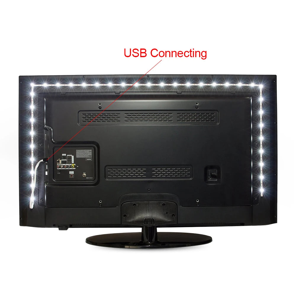 ruban led blanc blanc chaud 60 led adhésif moderne cable usb alimentation 5v
