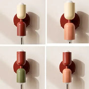 lampe murale double tête minimaliste couleur beige rose vert olive marron foncé moderne chambre