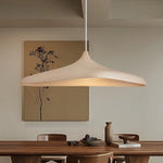 suspension lumineuse moderne câble suspendu ampoule E27 intégrée résine opaque beigeclair chambre salon restaurant