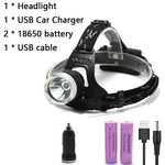 lampe frontale led super lumineuse modes étanche phares t6 camping pêche randonnée chargeur usb