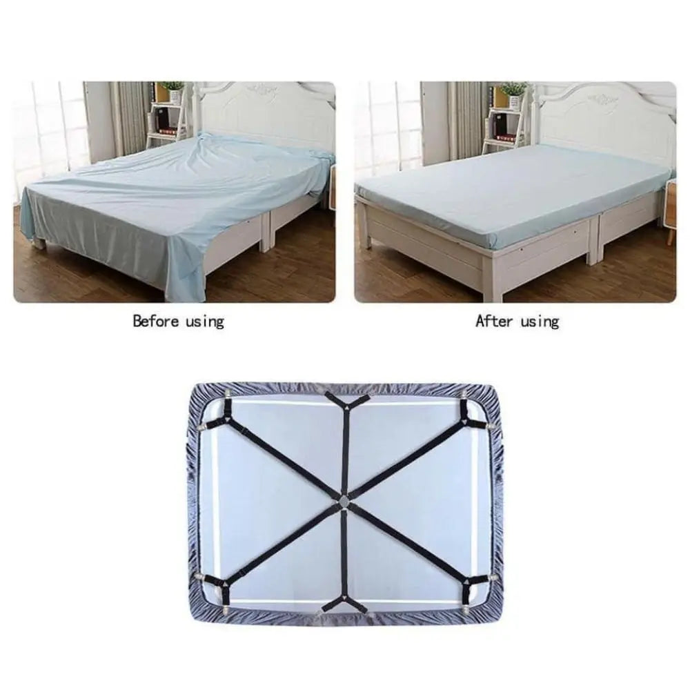 sangles lit réglables clips antidérapants noirs blancs modernes fixations couvertures matelas