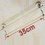 porte serviettes mural doré acier inoxydable barres doubles finition chromée classique fixations vis inclusées