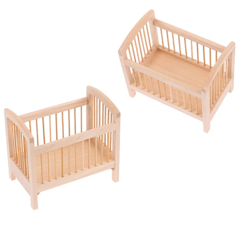 berceau miniature bois naturel clair moderne minimaliste enfant décoration chambre fantaisie