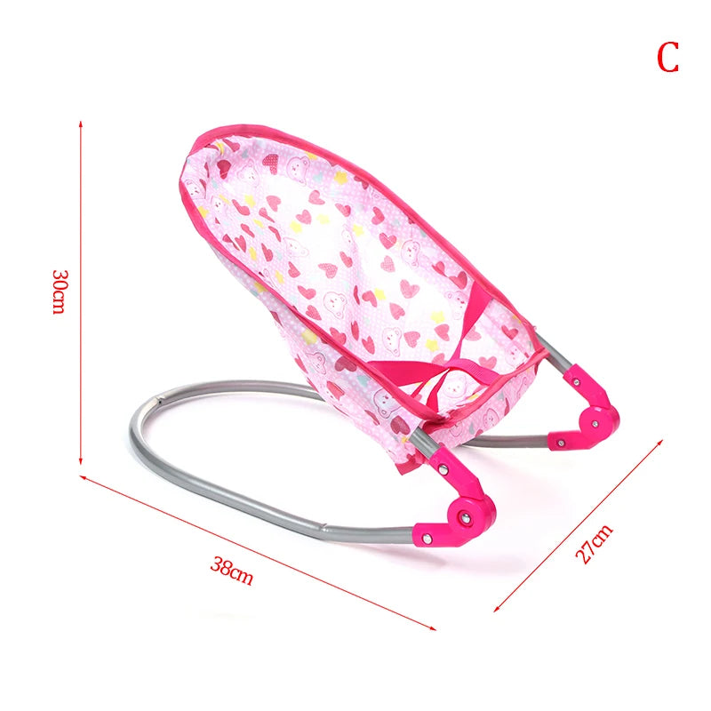 jouets poupées rose blanc gris imprimés coeurs bébés balançoire chaise poussette lit ensemble modernes