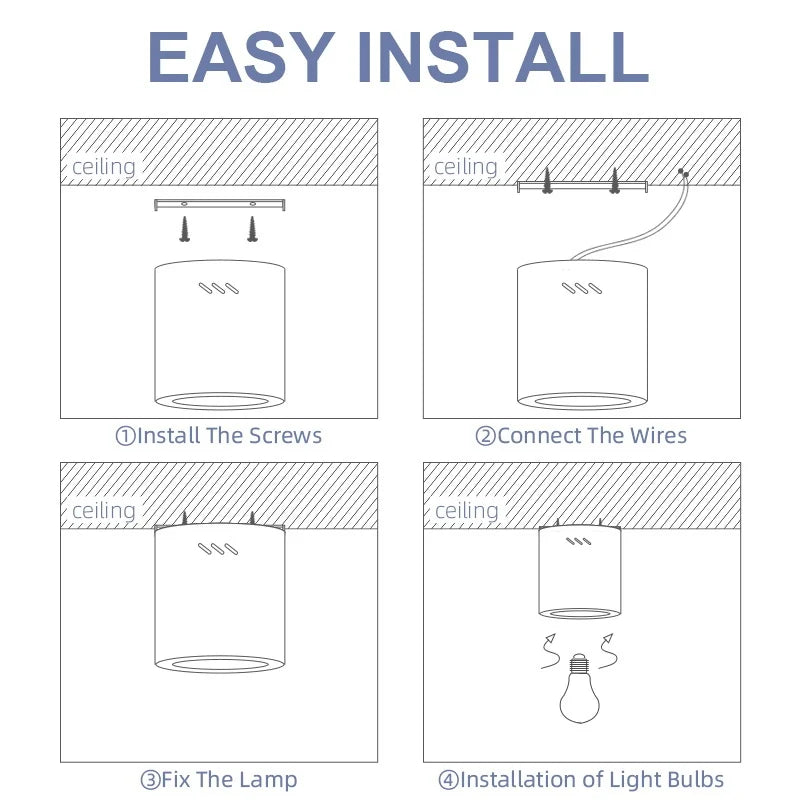ampoule led spot lumineux blanc noir doré moderne fixée vis e27
