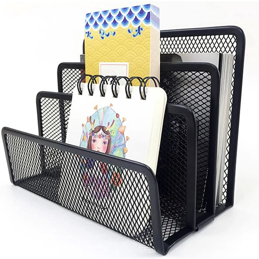 organisateur métal noir maille moderne enveloppes cartes postales carnets