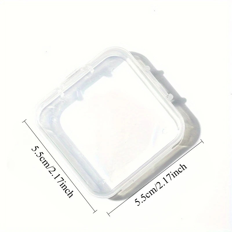 boîtes rangement transparentes modernes minimalistes clips couvercle beige blanc poudre maquillage organisation portable voyage