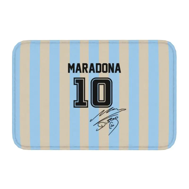 tapis noir bleu blanc maradona signature numéro moderne extérieur antidérapant imperméable sol porte