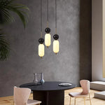 lampe suspendue moderne blanc noir marbre câble facile chambre salonhôtel