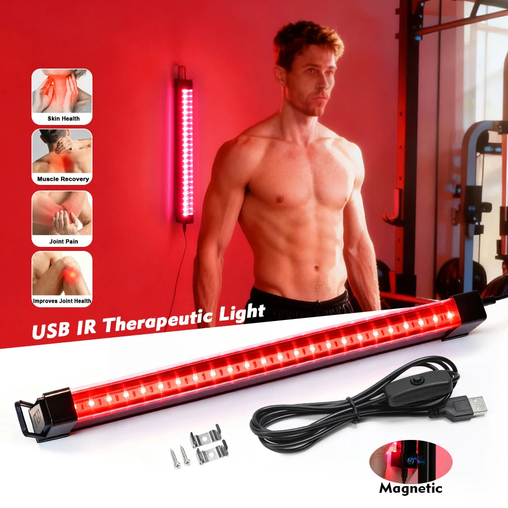 lampe led rouge infrarouge t8 usb moderne visage beauté santé lumière