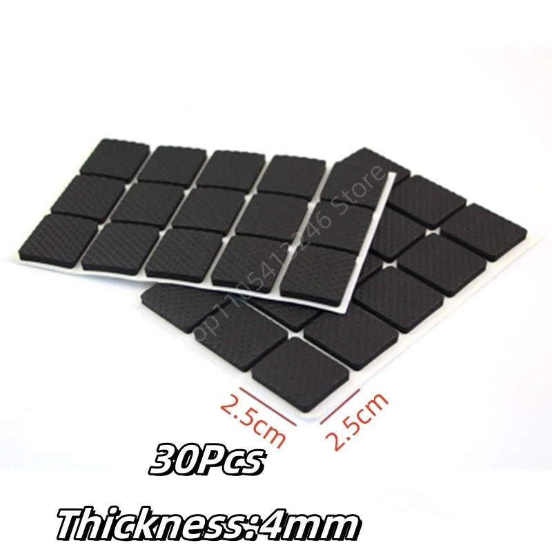 protecteurs pieds meubles anti dérapants adhésifs noirs texturés géométriques opaques eva rond carrés