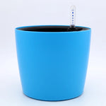 Pot plante auto arrosant moderne blanc indicateur niveau eau fleur verte rond