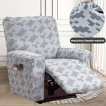 housse fauteuil inclinable beige clair tissu petits points noirs protection siège salon moderne extensible