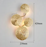 applique murale moderne dorée relief corail loft éclairage led chambre salle bain lumières