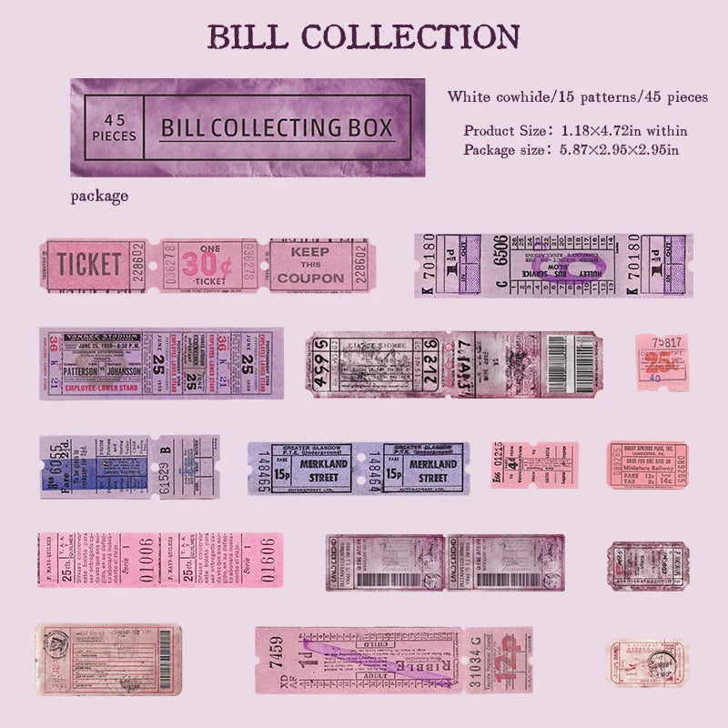 autocollants vintage multicolores billets clips scrapbooking diy bricolage étiquettes rétro fournitures artisanales matériaux papier