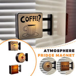 aimants réfrigérateur vintage tasse texte coffee chinois blanc noir marronclair minimaliste