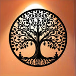 décoration murale métal arbre vie feuilles branches moderne opaque chambre salon