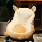 coussin chaise doux motif animal moderne oreilles pattes queue beige rose vert clair