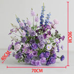 arches décoratives florales artificielles violettes roses romantiques mariageintérieur bouquets fleurs variées texturées