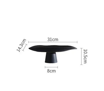 support fruits céramique blanc noir moderne assiette dessert gâteaux collations rangement plateau lisse
