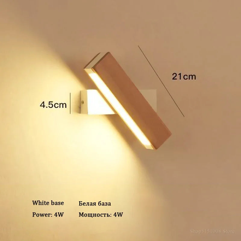 lampe murale moderne bois naturel éclairage quotidien 220v led 3years garantie