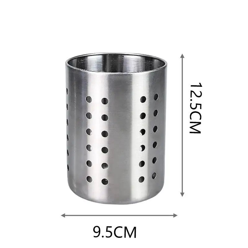 boîte rangement ustensiles perforée moderne acier inoxydable argenté cuillères fourchettes couteaux