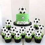 décorations cupcakes football blanc noir moderne festives tringles occasion anniversaire noël saint valentin halloween