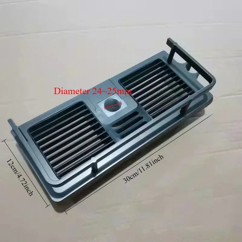 étagère douche moderne réutilisable plastique abs blanc noir texture grille clips barre douche éléments