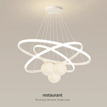 suspension lumineuse moderne blanc boules circulaires aluminium intérieur chambre salon