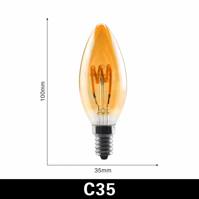 ampoules filament spirale dorée retro or noir opalescent e27 2200k 22w 20000h