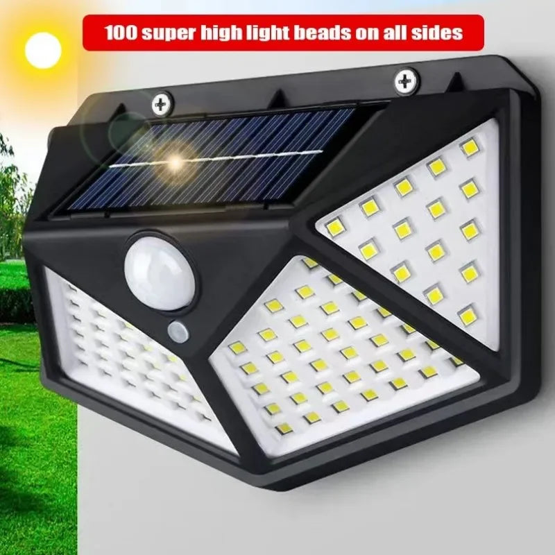 lampe solaire noire quadrillée moderne capteur mouvement détecteur présence led étancheextérieur