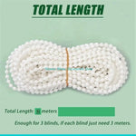 corde perlée blanche moderne 8m clips anneaux boucles rideaux coton pvc