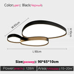 plafonnier led moderne minimaliste abstrait blanc noir doré chambre salon decoration