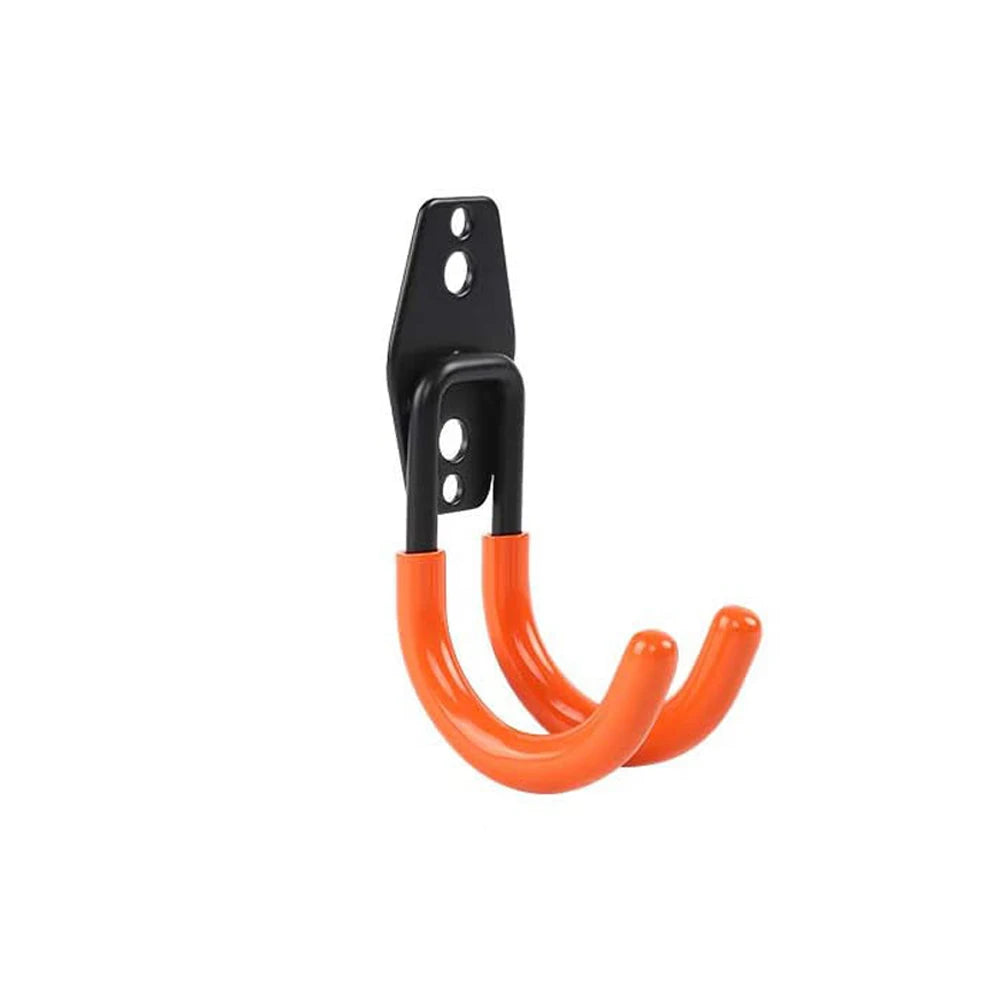 crochet mural moderne noir orange fer utilisation multiple outils jardinage pelle