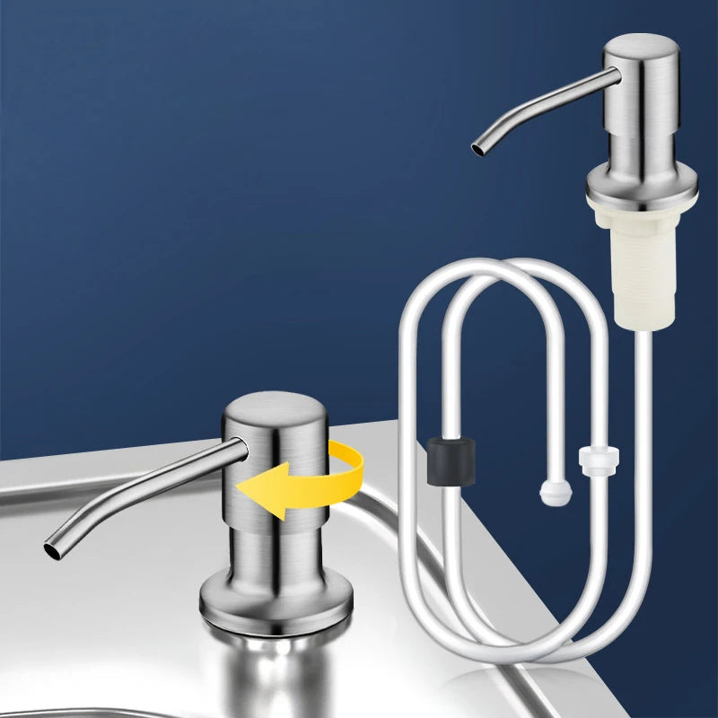 distributeur savon liquide argenté moderne minimaliste pompe goutte savon